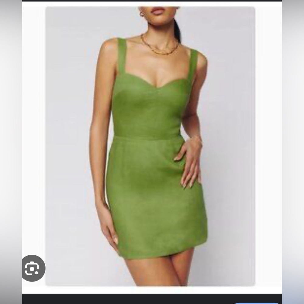 Réformation Miso Linen Mini Dress in Green